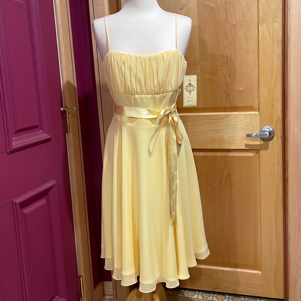 Simple Midi Dress (Yellow & Blue)